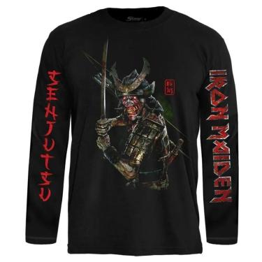 Imagem de Camiseta Stamp de Banda Iron Maiden Manga Longa em Algodão Oficial-Unissex