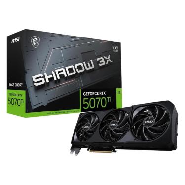 Imagem de Placa de Vídeo GeForce RTX 5070 Ti 16GB GDDR7 256bits - Shadow 3x OC - DLSS 4 - MSI 912-V531-465