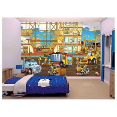 Imagem de Papel De Parede Infantil Trator Caminhão Kids  Azs63