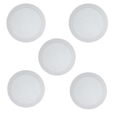 Imagem de Kit 5 Painéis Plafon Led de Sobrepor Modaza Redondo 18W, Branco 6500K