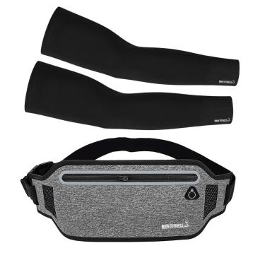 Imagem de Kit Corrida Pochete Impermeavel Ajustavel 40cm + Manguito Poliamida Manga Compressão-Un...