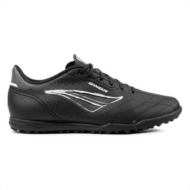 Imagem de Chuteira Society Penalty Ginga Y-1 Unissex, 36, Preto, Branco