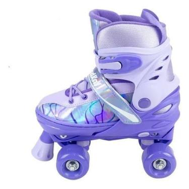 Imagem de Kit Patins Roller Completo Infantil Quad 4 Rodas Ajustável - - LILAIS,
