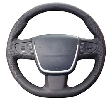 Imagem de JEZOE Capa de volante costurada à mão em couro, para Peugeot 508 2011 2012 2013-2018 508 SW 2011-2014 2015 2016 2017 2018 Acessórios