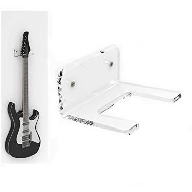 Imagem de esowemsn 1 gancho de violão acrílico transparente para violino, suporte de gancho de guitarra transparente, suporte de parede com parafuso para acessório de ukulele de guitarra acústica elétrica