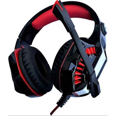 Imagem de Headset Gamer LED com Microfone Retrátil Cabo P3 + Adaptador Y P2 Knup - KP-491 Red
