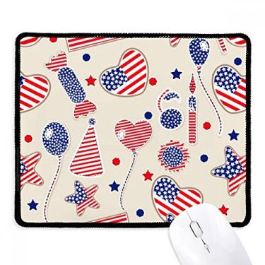 Imagem de USA Balloon Candy Heart Flag Star Festival Mousepad Tapete de borracha para jogos