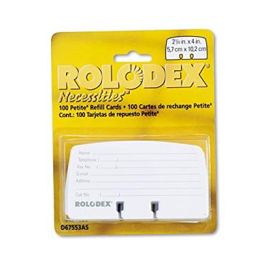 Imagem de Rolodex Corporation Products - Recargas de cartão, para arquivos de cartão pequeno, 6,5 x 10 cm, 100 cartões, branco - vendido como 1 pacote - As recargas de cartão são projetadas para arquivos de