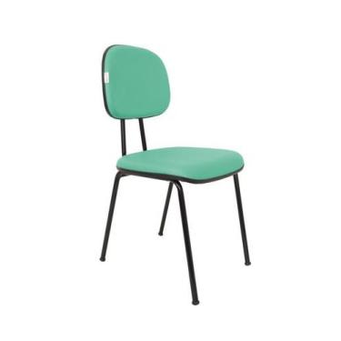 Imagem de Cadeira Fixa Secretaria Bolt - Maiart, Couro Sintetico Corano, Turques