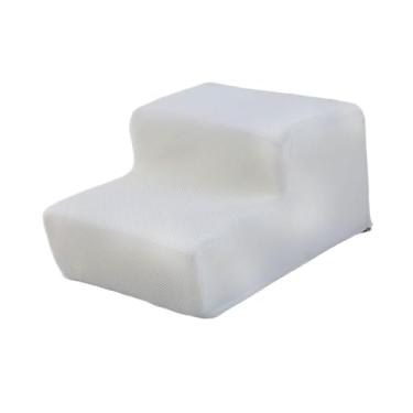 Imagem de IEUDNS Rampa para animais de estimação de 2 degraus, escada para animais de estimação, estável e antiderrapante, com declive suave, para sofás, cães feridos, Branco