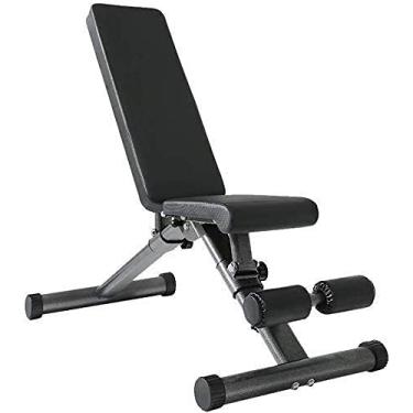 Imagem de Banco de peso haltere banco ajustável banco de peso cadeira portátil banco ajustável para casa | banco de peso dobrável com halteres multiuso inclinado dobrável