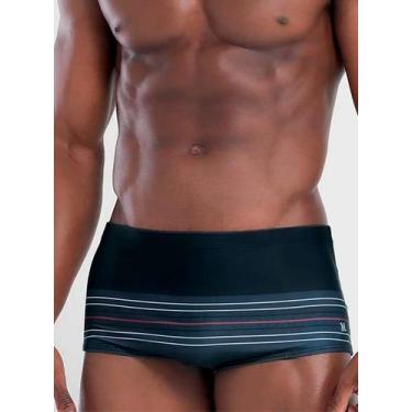 Imagem de Sunga Mash 303.73 Masculina Listras FPS 50 Poliéster T. P/GG, GG, Pt00