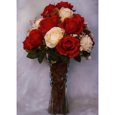 Imagem de Arranjo artificial rosas - Mix bazar 