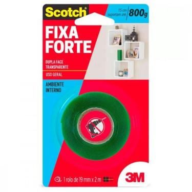 Imagem de Fita Dupla Face 3M Fixa Forte Transparente 19Mm X 2M - 800G