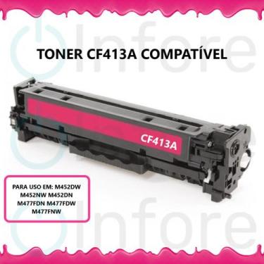 Imagem de Toner Cf413a 413a Compatível M452dw M452dn M477fdw Magenta - Premium, 