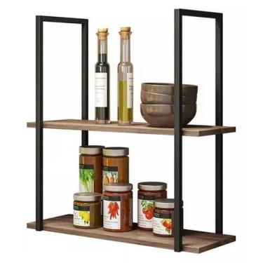 Imagem de Prateleira Estilo Industrial Ferro e Madeira Organizadora  - Metal Dec