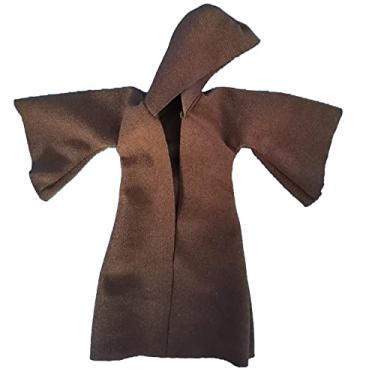 Imagem de 1:12 Scale Fabric Cape Robe with Hat for 6" Bandai SHF Figma Body Action Figure Clothes (no Figure) (Brown Anakin)
