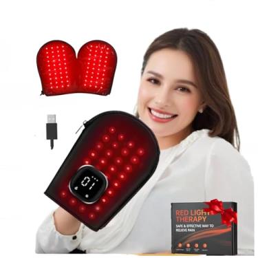 Imagem de Luva de Terapia de Luz Vermelha para Mãos e Punho,Dispositivo de Terapia de Luz Infravermelha Próxima de 660nm/850nm 160 LEDs,5 Modos,Envoltório de Aquecimento para Alívio de Dores Articulares/Músculo