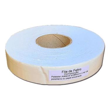 Imagem de 2X Veda Fresta Fita Feltro Adesivo Branco Vedação Janela Por