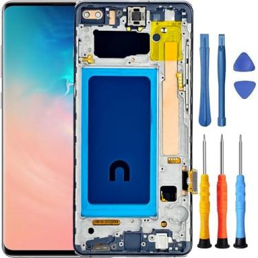 Imagem de Foufinin Substituição de tela para Samsung Galaxy S10+ Plus para Samsung S10+ Plus com moldura SM-G975U SM-G975M SM-G975W Montagem de tela sensível ao toque digitalizador