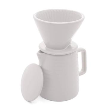 Imagem de WOLFF - Bule de Cerâmica com Suporte para Filtro e Tampa Branca 600ml