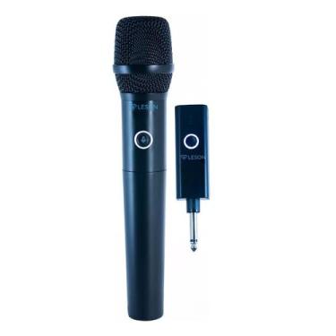 Imagem de Microfone Sem Fio Dinâmico Leson AR100 wireless 10 frequências Preto