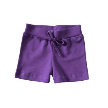 Imagem de Short Bebê Suedine Menino Menina e Neutro Algodão - Mafessoni, M, Lilá