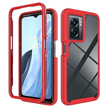 Imagem de Kukoufey Capa para OnePlus Nord N300, capa protetora antiqueda e absorção de choque para Oppo A57 4G CPH2387 / A57s CPH2385 / A57 5G / A77 4G 5G CPH2339 / A77s CPH2473 Capa vermelha