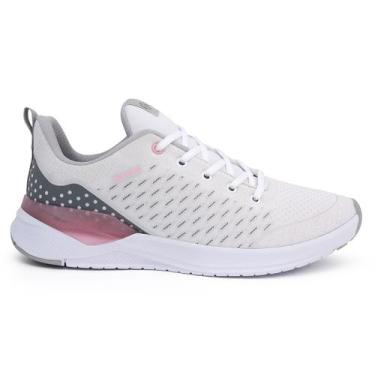 Imagem de Tênis Esportivo It Shoes Amortecedor Gel Feminino, Branco, Rosa, 39, F