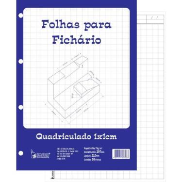 Imagem de Bloco para Fichário Universitário Quadriculado Branco 1X1CM 50 Folhas 