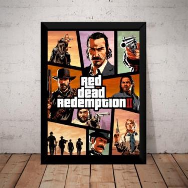 Imagem de Quadro Red Dead Redemption 2 Arte Tipo Gta Poster Moldurado - Fanarte