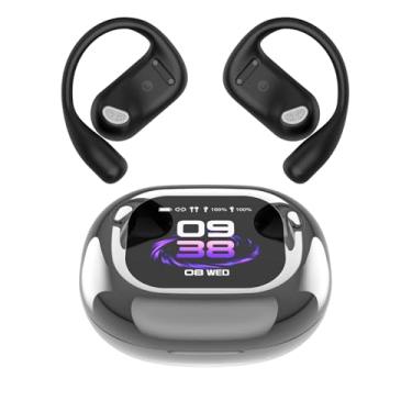 Imagem de Souroyea Fones de ouvido de tradução, em tempo real, tradutor de 144 idiomas com tela LCD, tradução instantânea de IA bidirecional e gravação para aprendizado de línguas estrangeiras/viagens/negócios