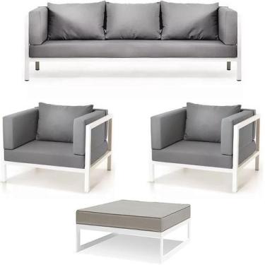 Imagem de Jogo de Sofá 3 Lugares, 2 Poltronas Bogarim e Puff - Sarah Móveis