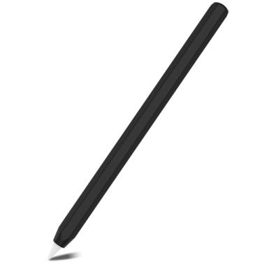 Imagem de SSS·GRGB Capa de silicone Apple Pencil compatível com Apple Pencil 2ª geração e Apple Pencil Pro, silicone ultrafino compatível com carregamento magnético e toque duplo (1 pacote, preto)