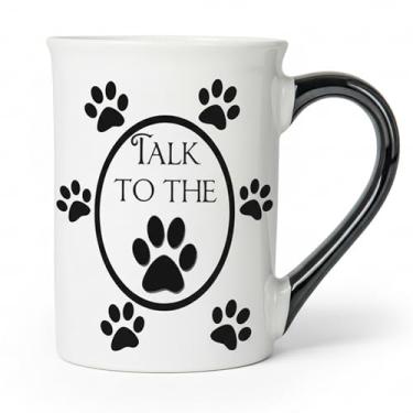 Imagem de Presentes para mulheres, homens, Talk to the Paw Caneca de café de cerâmica de 473 ml, presentes para pais, presentes para amantes de cães, presentes para amigos, presentes para mãe de cachorro,