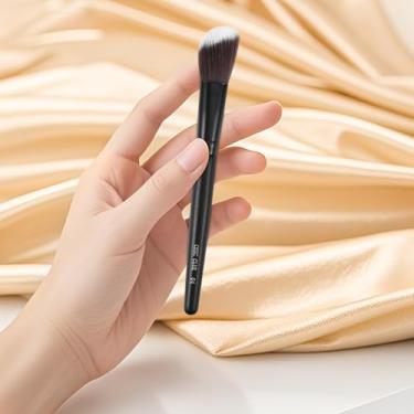 Imagem de Pincel de contorno angular, pincel facial para blush, bronzeador, pincel de maquiagem macio para aplicação de precisão e mistura sem costura, ferramenta de beleza multiuso