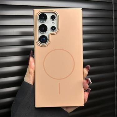 Imagem de HJZSZX Capa protetora para Samsung S23FE, capa protetora rígida e à prova de choque, com carregamento sem fio magnético (para Sam S23FE/Desert Gold BX FG)