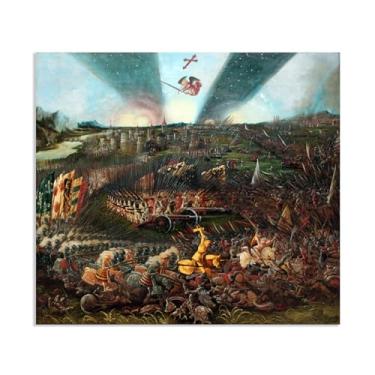 Imagem de Pôster de parede Albrecht Altdorfer A vitória de Carlos Magno sobre Giclée impressões em tela Albrecht Altdorfer decoração de parede para sala de estar quarto banheiro decoração de casa 60 x 50 cm (24