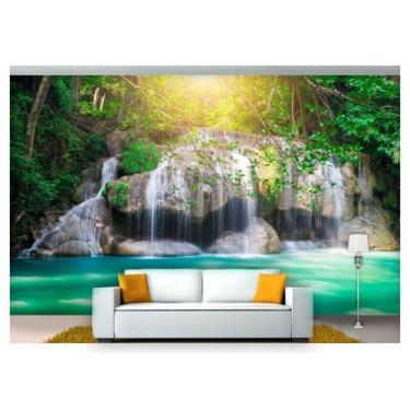 Imagem de Papel De Parede Cachoeira Natureza Mata 3D 6M² Nch168 - Você Decora