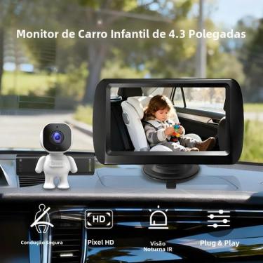 Imagem de Espelho De Carro Para Bebê De 4.3 Polegadas Com Suporte De Sucção, Mon