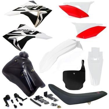 Imagem de Kit Plástico Carenagem Number X cell Crf 230 2007 2008... Tanque 7 Litros