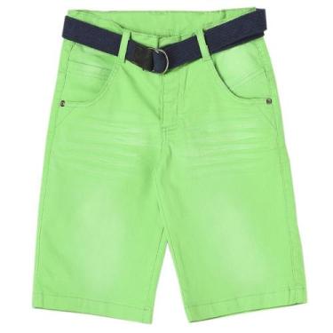 Imagem de Bermuda Juvenil Look Jeans C/ Cinto Collor - Verde - 18