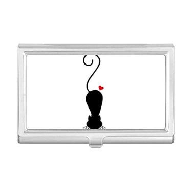 Imagem de Porta-cartões de visita de animais em forma de coração com formato de gato