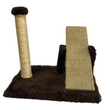 Imagem de Arranhador Para Gatos Mini Poste Com Gangorra Maarrom - Akara Do Gato,
