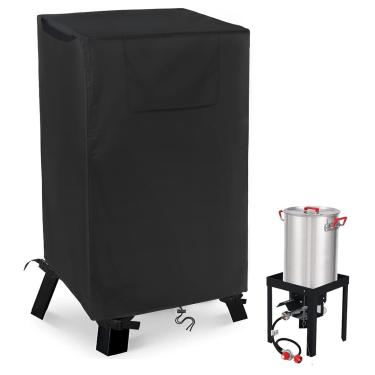 Imagem de AKEfit Capa para Frigideira de Peru, Capa para Fritura À Prova D'Água 500D, Adequada para Frigideira de Peru Externa de 15,7'' Lx 15,7'' Wx 29,9'' H E Panela para Ferver Frutos Do Mar - Preta