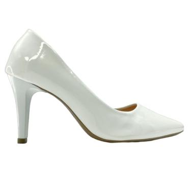 Imagem de Sapato Feminino Scarpin Salto Fino Alto 8cm Sapato Confort 173 (Branco, BR, Adulto, Numérico, 34)