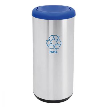 Imagem de Lixeira Inox Tramontina 40L Cápsula Selecta Basculante Azul