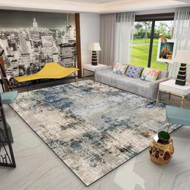 Imagem de Tapetes geométricos modernos de cores claras para sala de estar, decoração de casa, tamanho grande, tapetes macios para quarto e sala de estar (180 x 250 cm, 71 x 98 pol./flanela-2)