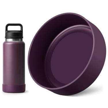Imagem de Diumepo Bota de silicone para garrafa de água YETI Rambler 1,020 g, protetor inferior de manga antiderrapante para garrafa Yeti de 1,020 g, capa de manga inferior, livre de BPA (roxo nórdico)