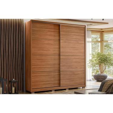 Imagem de Guarda Roupa Solteiro 2 Portas De Correr E 3 Gavetas C- Pés Belga Flex Nogueira-nogueira Ou Preto